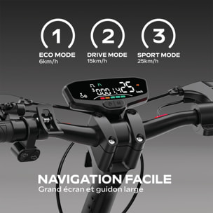 URBANGLIDE 500CT – Trottinette Électrique Tout-Terrain – Autonomie 70 km – Batterie 48V 15Ah – 10" Tubeless – Suspensions A