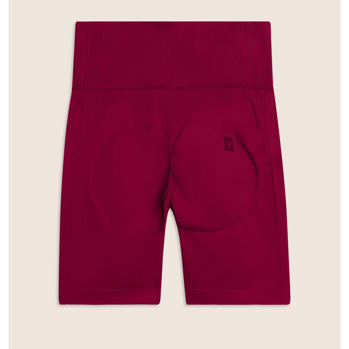 Leggings Corti Seamless con Vita Alta e Inserti in Costina