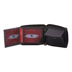 Portafoglio uomo in vera pelle - Modello False - Casual - 9.5 x 12.5 x 2.5 cm