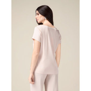 Oltre - Blusa in raso misto viscosa - Rosa