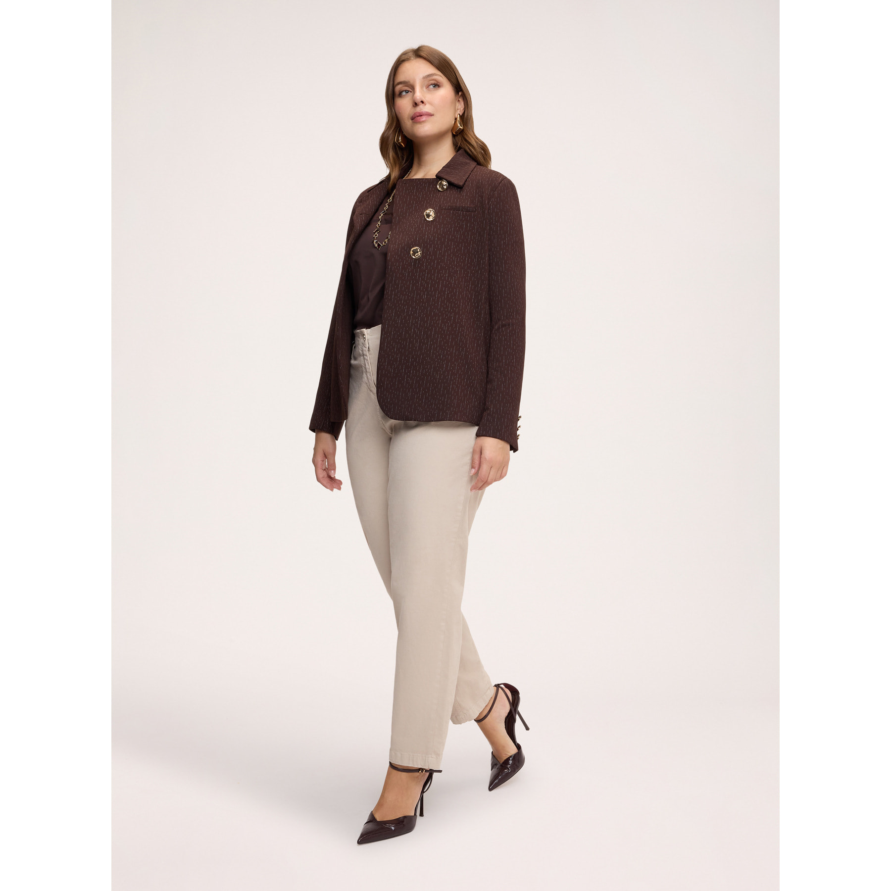 Fiorella Rubino - Blazer con chiusura asimmetrica - Marrone