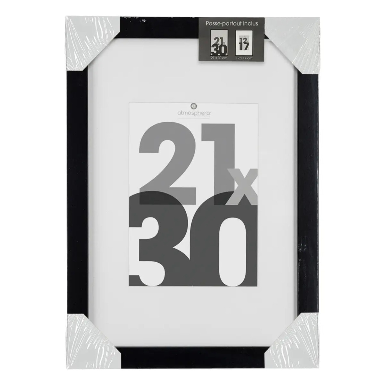 Cadre photo bois "Eva" noir 21x30cm