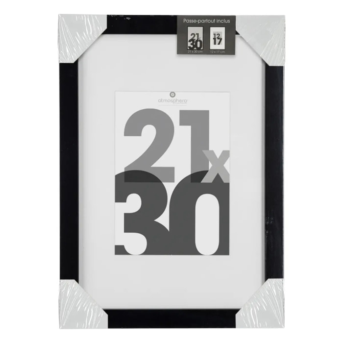 Cadre photo bois "Eva" noir 21x30cm