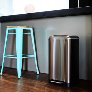 Poubelle à pédale inox GREENWICH argent 40L