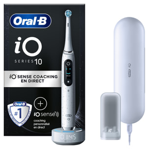 Oral-B iO 10 - Avec Etui de Voyage Chargeur - Blanche - Brosse À Dents Électrique