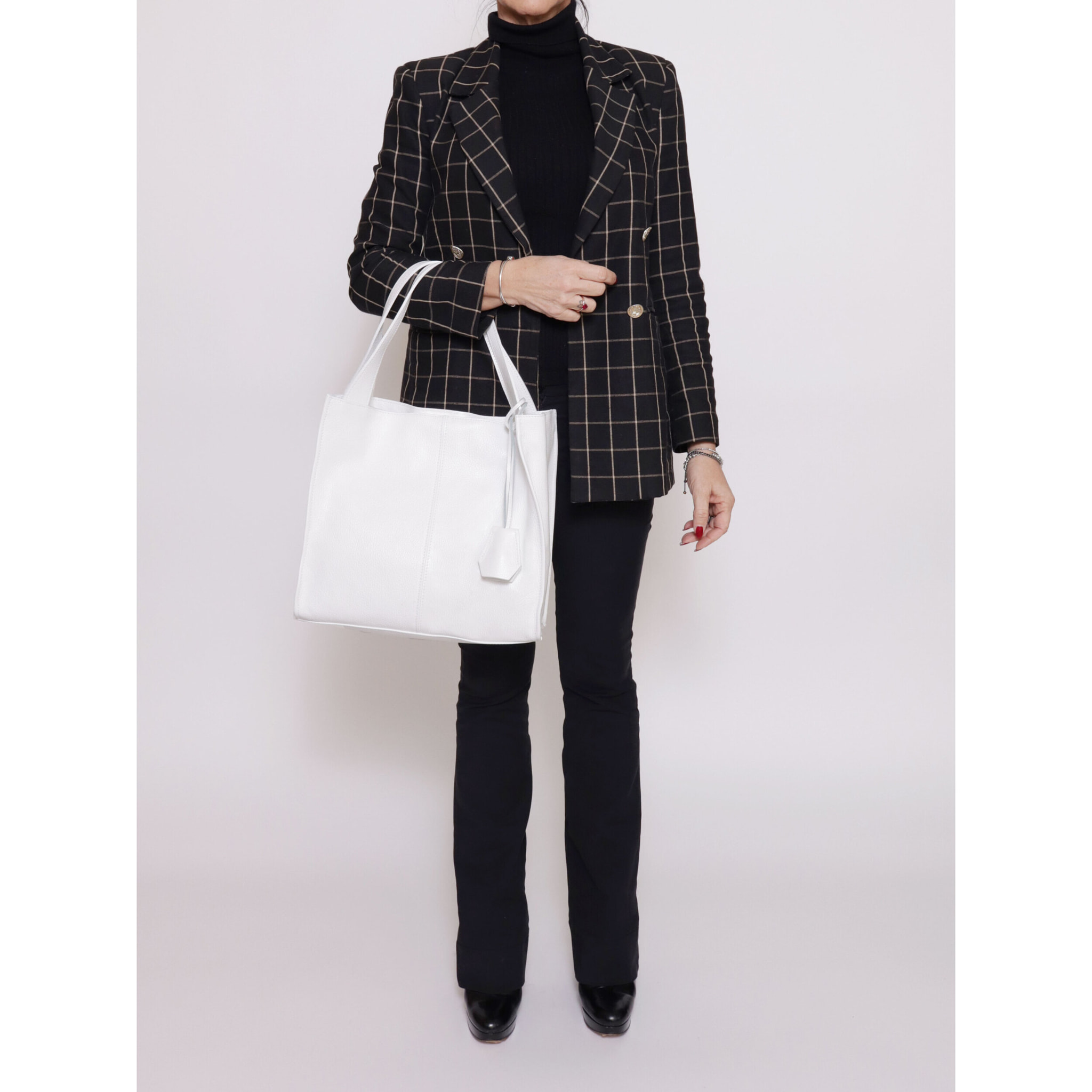 Borsa a spalla  da donna In Vera pelle Made in Italy 34x32x11 cm