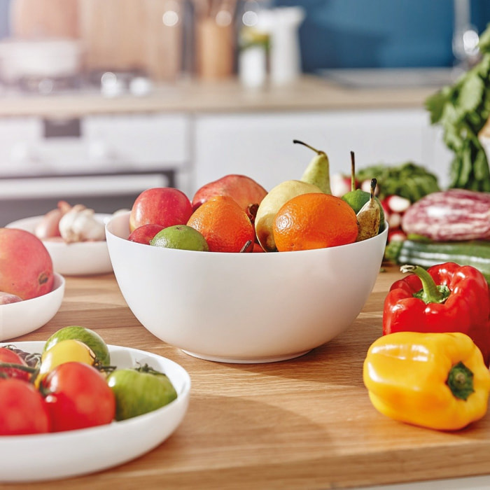 Saladier blanc 26cm Diwali - Luminarc - Verre opale extra résistant