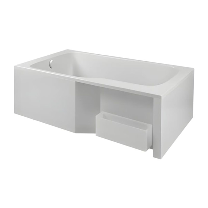 Pack baignoire bain douche 170 x 90 Malice version gauche + tablier bain douche Malice + boite pour tablier