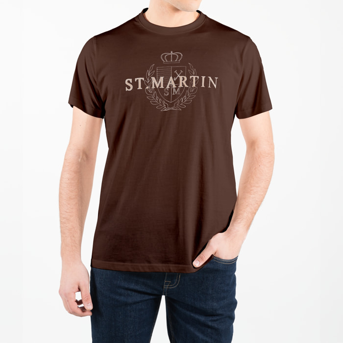 T-shirt basic maniche corte con logo ricamato