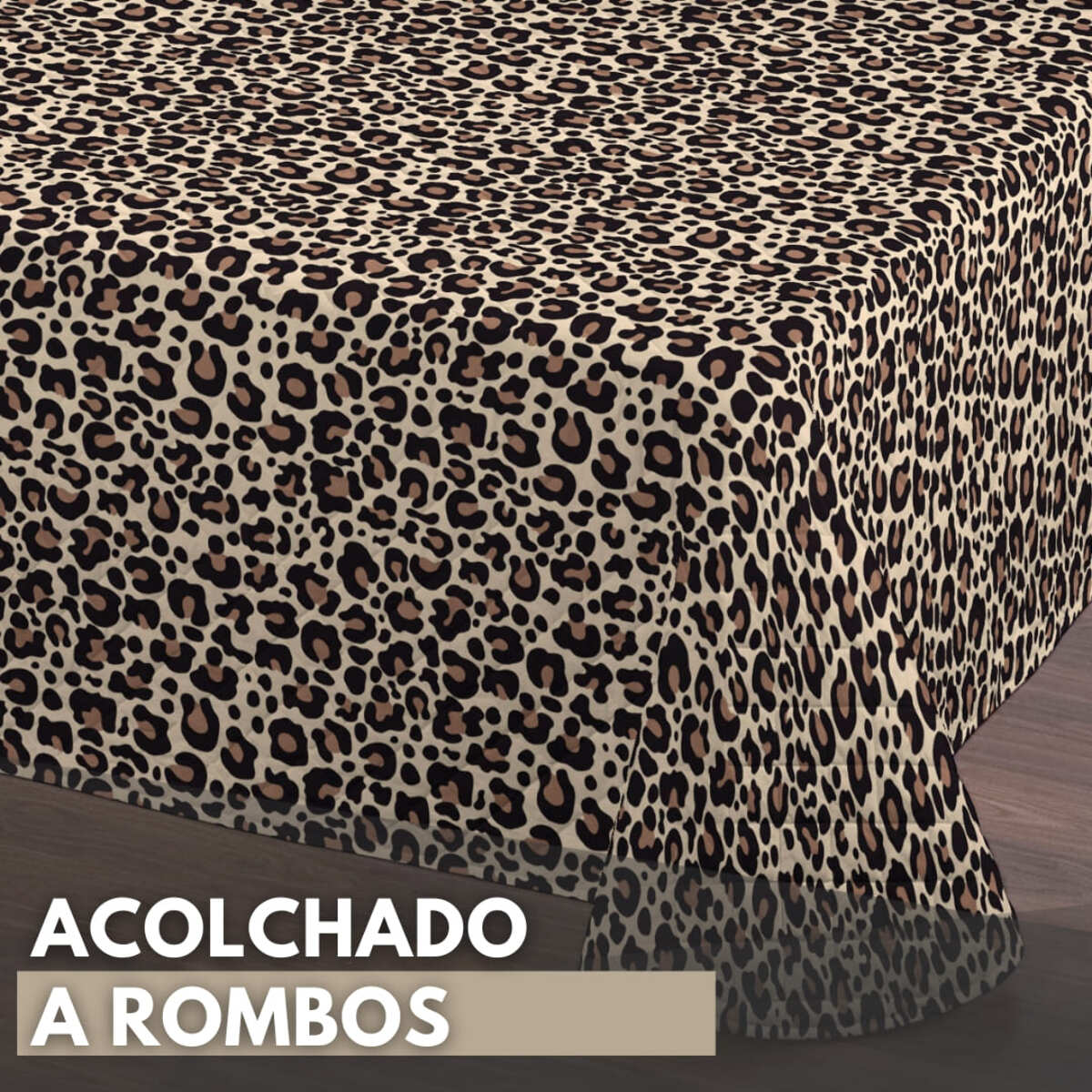 Colcha Bouti Estampada - Reversible - 100% Poliéster - Microfibra - 70 gr/m² - Leopard