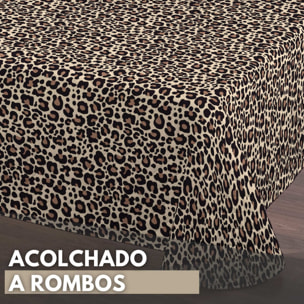 Colcha Bouti Estampada - Reversible - 100% Poliéster - Microfibra - 70 gr/m² - Leopard