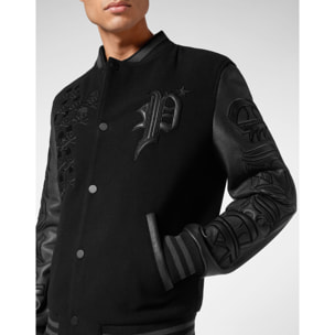 PHILIPP PLEIN Bomber in pelle GOTHIC PLEIN