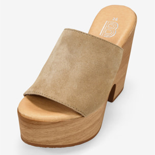 Sandalias destalonadas arena en piel