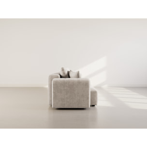 Colette - Canapé modulable 3 places en velours texturé - Beige