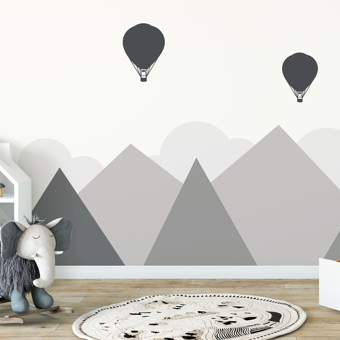 Stickers muraux enfants - Décoration chambre bébé - Autocollant Sticker mural géant enfant montagnes scandinaves BERGEN