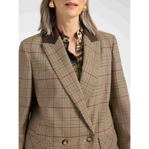 Elena Mirò - Blazer doppiopetto principe di Galles - Bordeaux