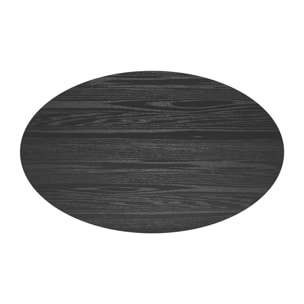 Table ovale 6 personnes en bois noir 150 cm - Eddy