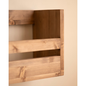 Estante zapatero de madera maciza en tono roble oscuro de varias medidas