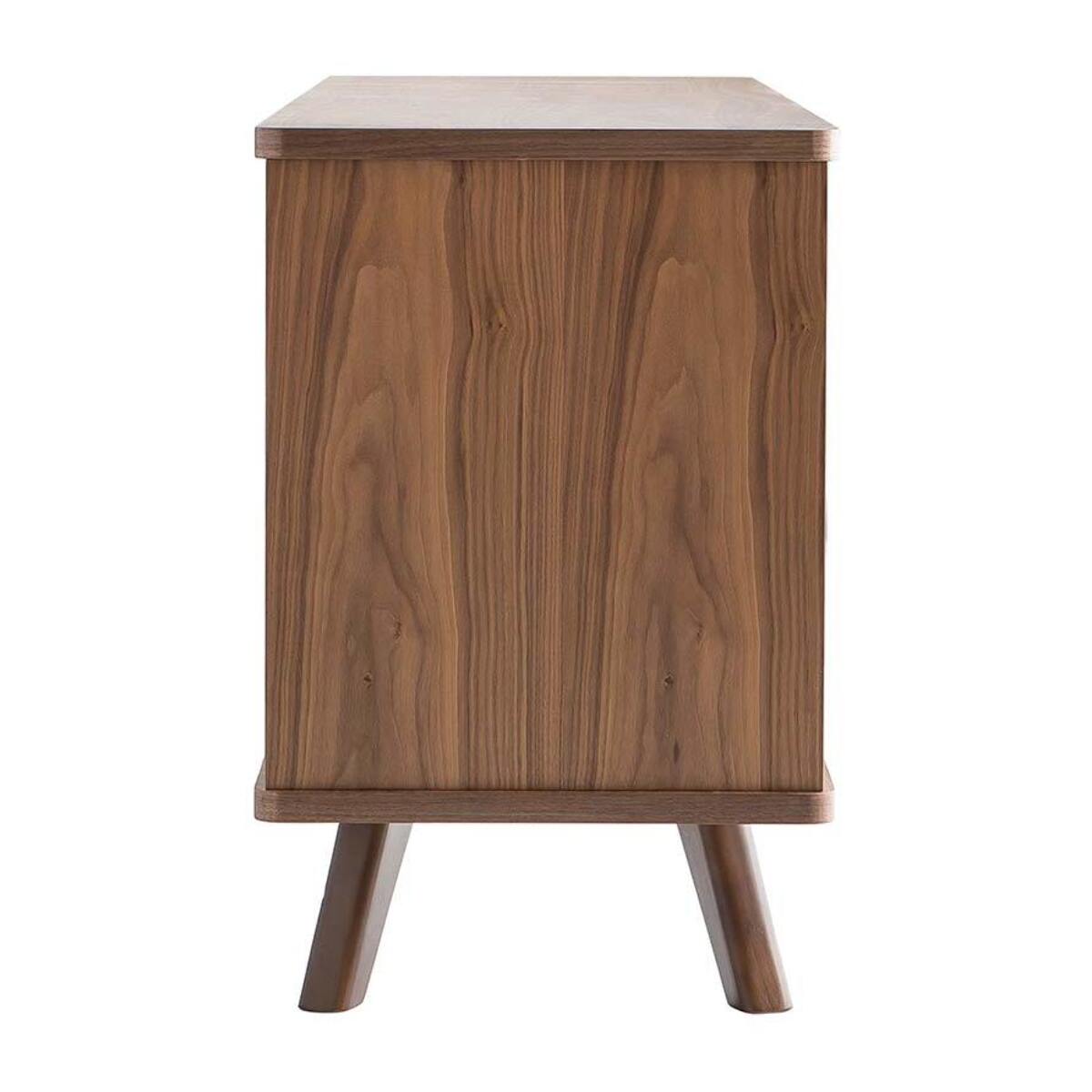 Buffet vintage en bois foncé noyer 2 portes 3 tiroirs L160 cm FIFTIES