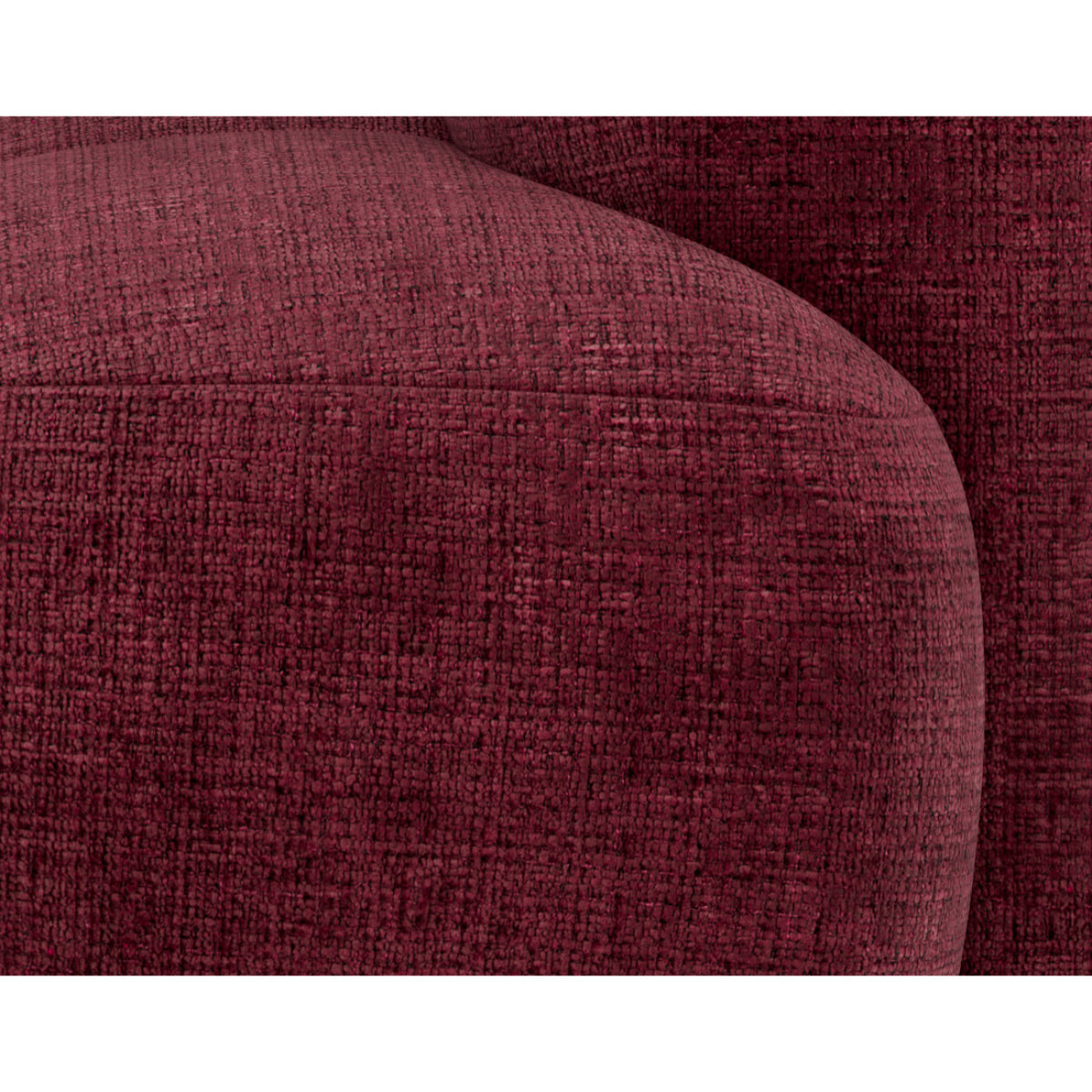 Grace - module d'assise droit en velours texturé - Prune