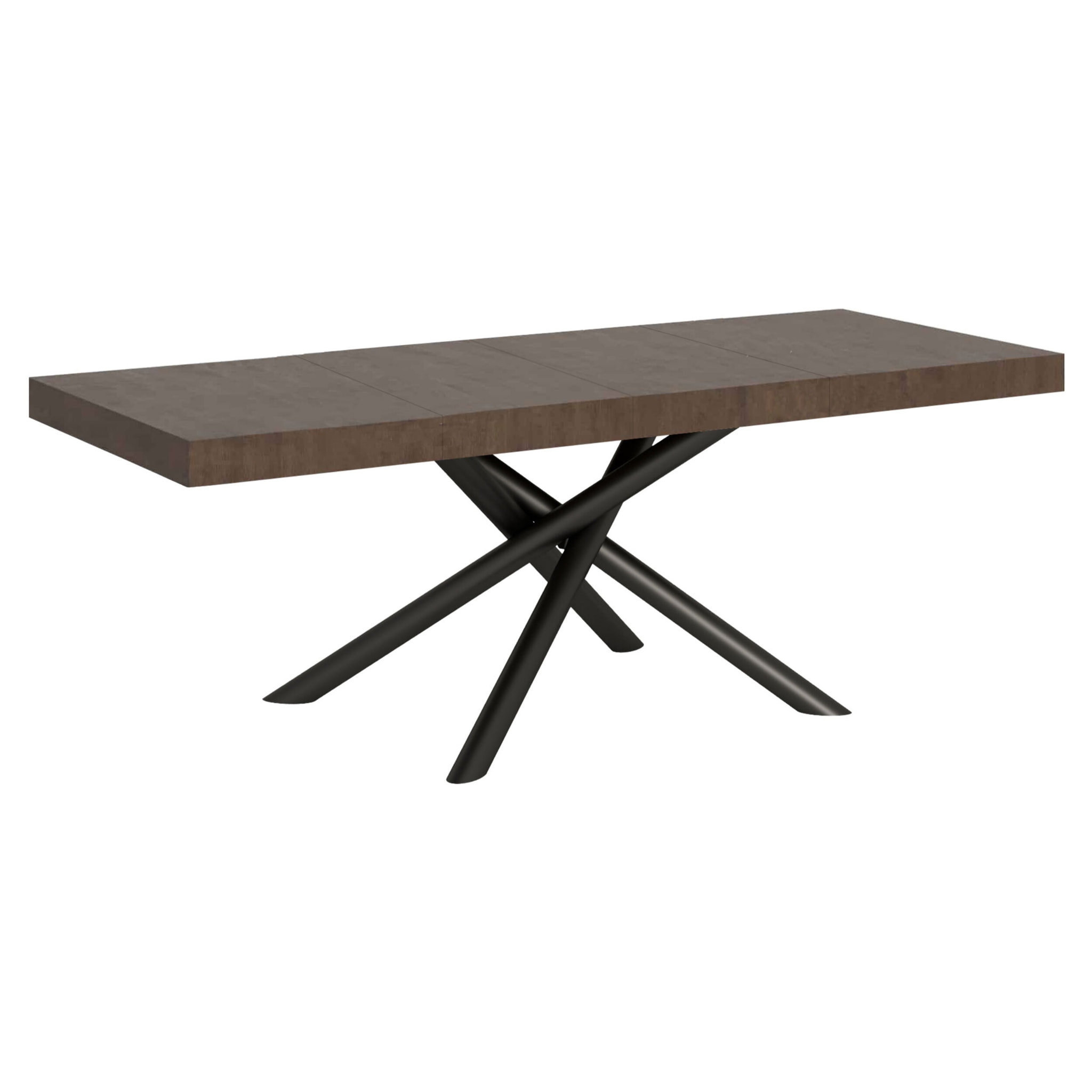 Table extensible 90x160/264 cm Famas Premium Noyer cadre Anthracite