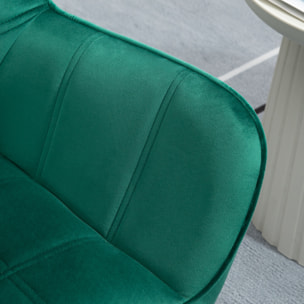 Butaca de Salón Moderna, Sillón Lectura Tapizado en Terciopelo con Asiento Ancho, Patas de Madera, Fácil Montaje, Sillón Relax para Sala de Estar, Dormitorio y Balcón, Verde