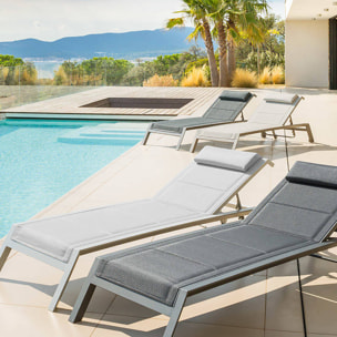 Transat "Allure" poivre & graphite 2 roues en aluminium traité époxy