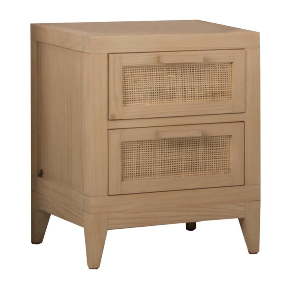 Table de chevet Pandora -bois massif d'acacia, panneau mdf et placage naturel-couleur naturel 42 x 55 x 35 cm