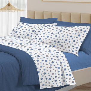 Completo letto dandy blu 100% cotone