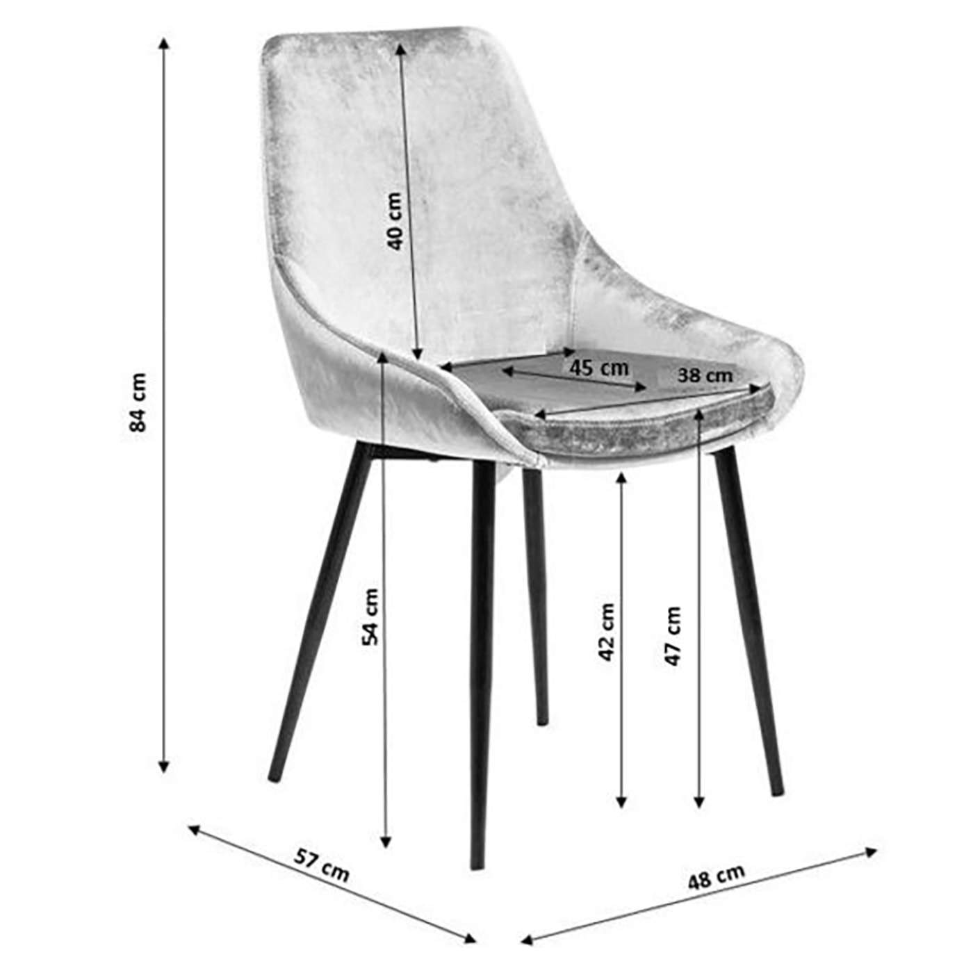 Chaise East Side velours gris Kare Design