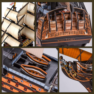 Puzzle 3D nave HSM VISTORY con luci LED. 55,5*11,8*41,5 cms, 163 pezzi.