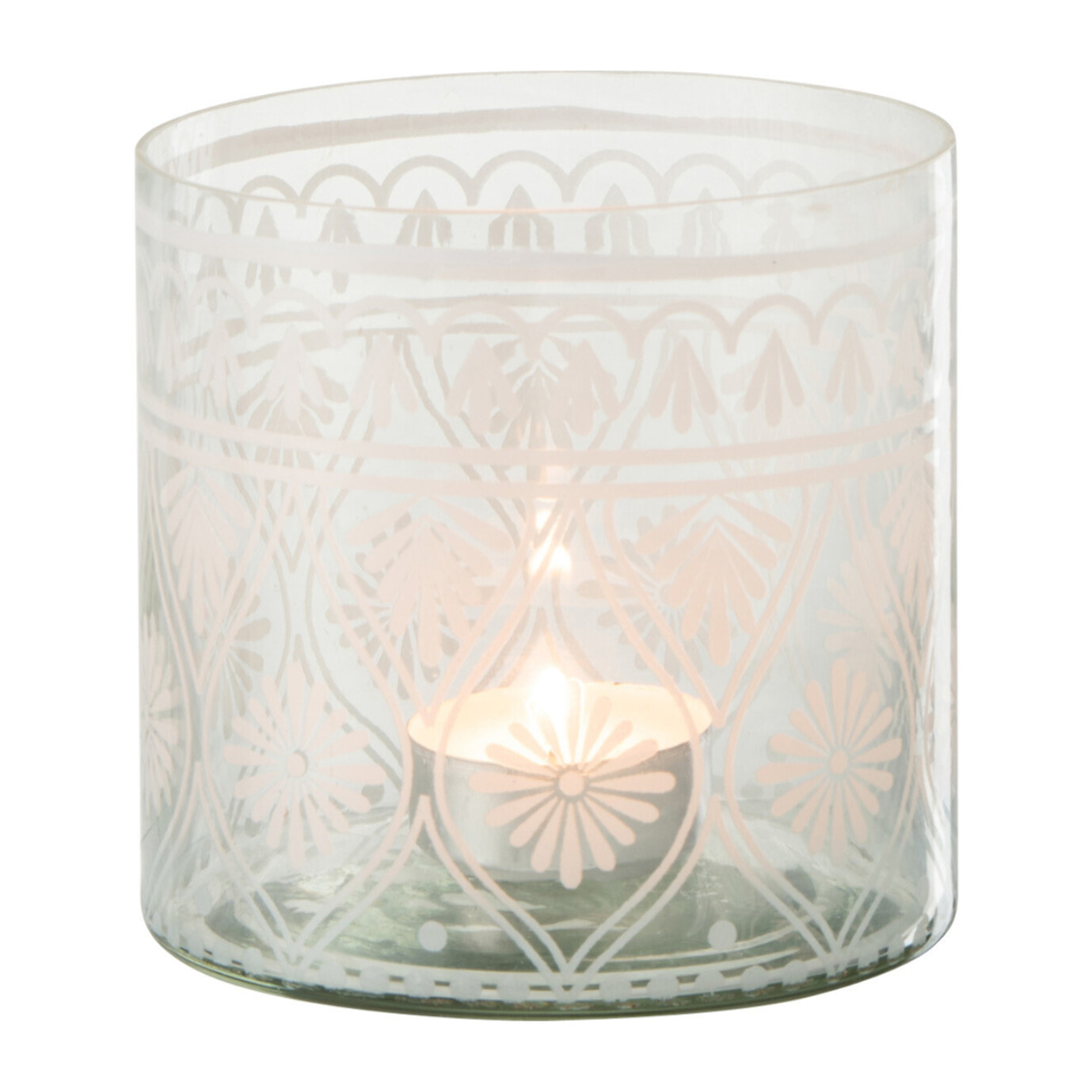 J-Line photophore à Motifs - verre - blanc/transparent - small -  4 pcs