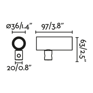 CLAP Proyector negro 6W 3000K 38°