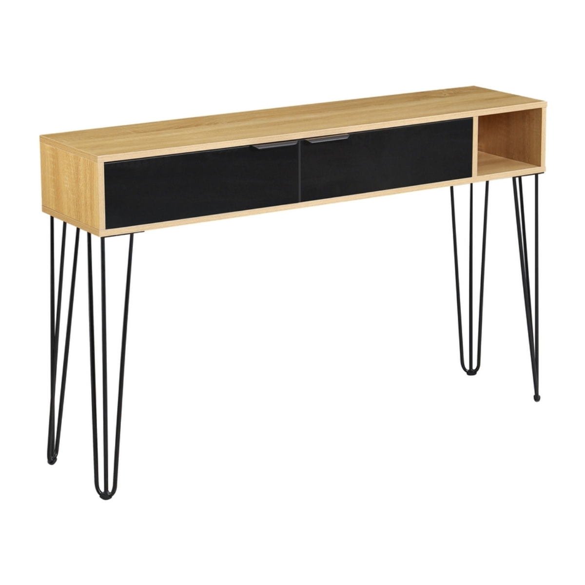 Consolle ingresso moderna in legno rovere e nero 124