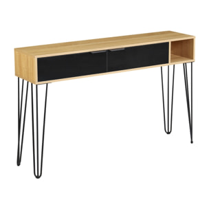 Consolle ingresso moderna in legno rovere e nero 124