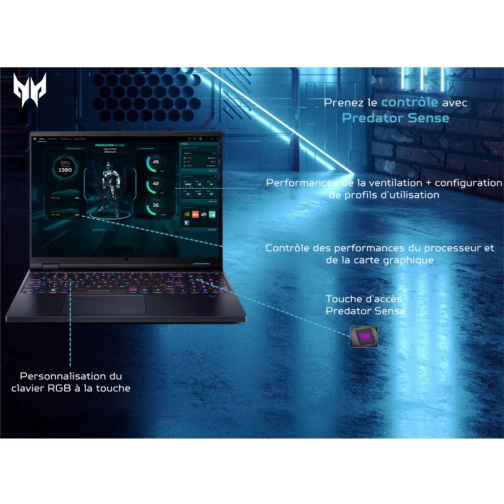 PC Gamer ACER Predator Helios 16 PH16-72-98Z7 Sans OS