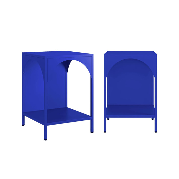 Table de chevet, table d'appoint industrielle métal (lot de 2) SOHO