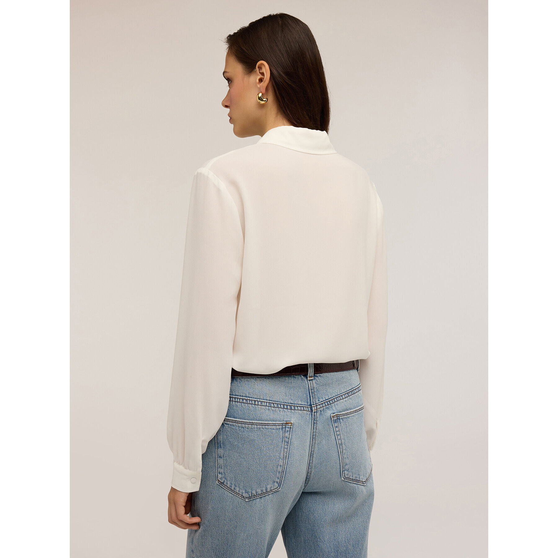 Motivi - Camicia con bottoni foderati - Bianco