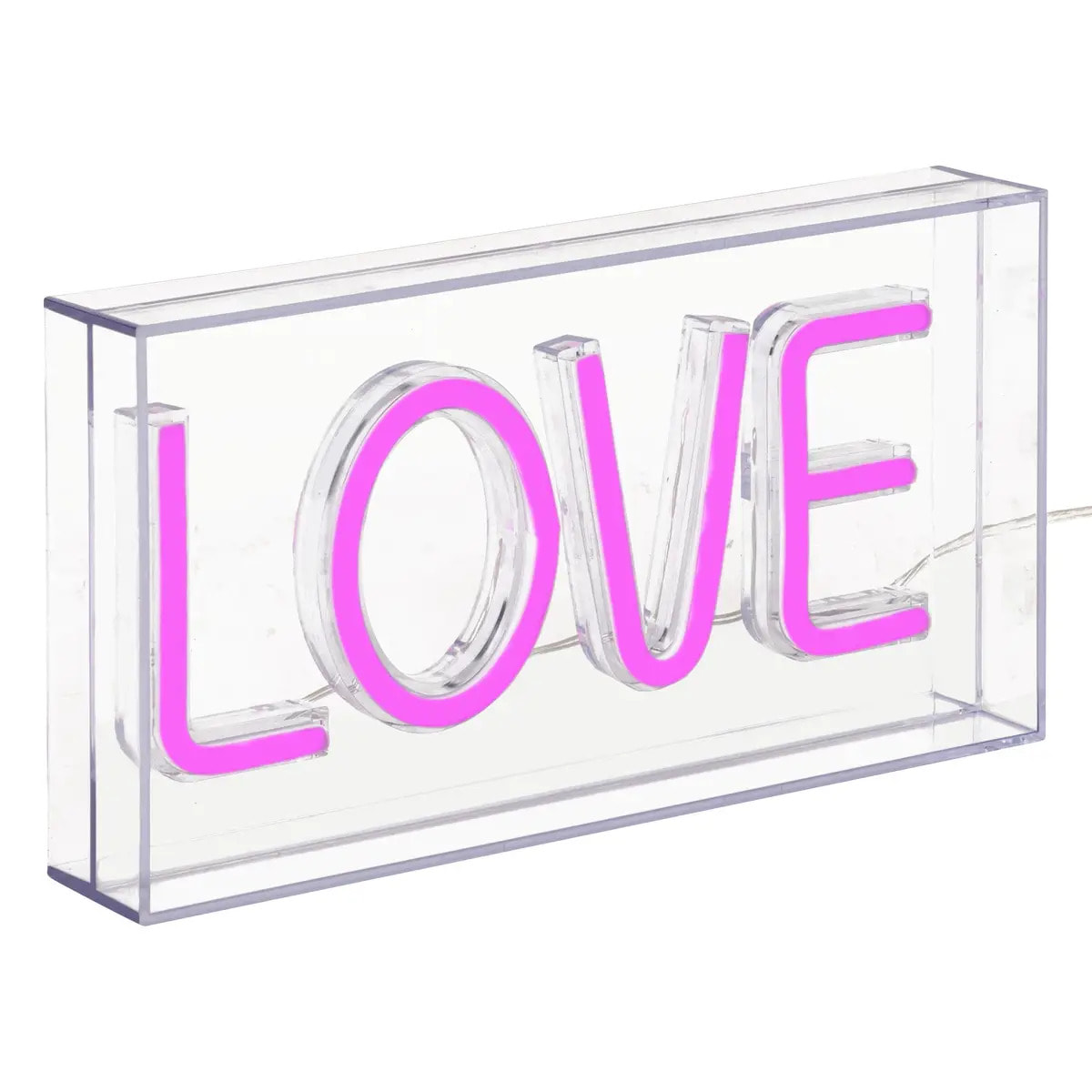 Tube néon à poser led "Love" rose L 23cm