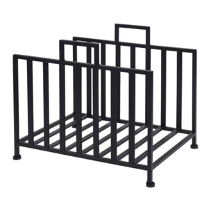 Portalegna in acciaio Dongara 40 cm, supporto legna compatto e moderno nero opaco, organizer per camino e stufa resistente e stabile, design minimal salvaspazio per interno ed esterno coperto