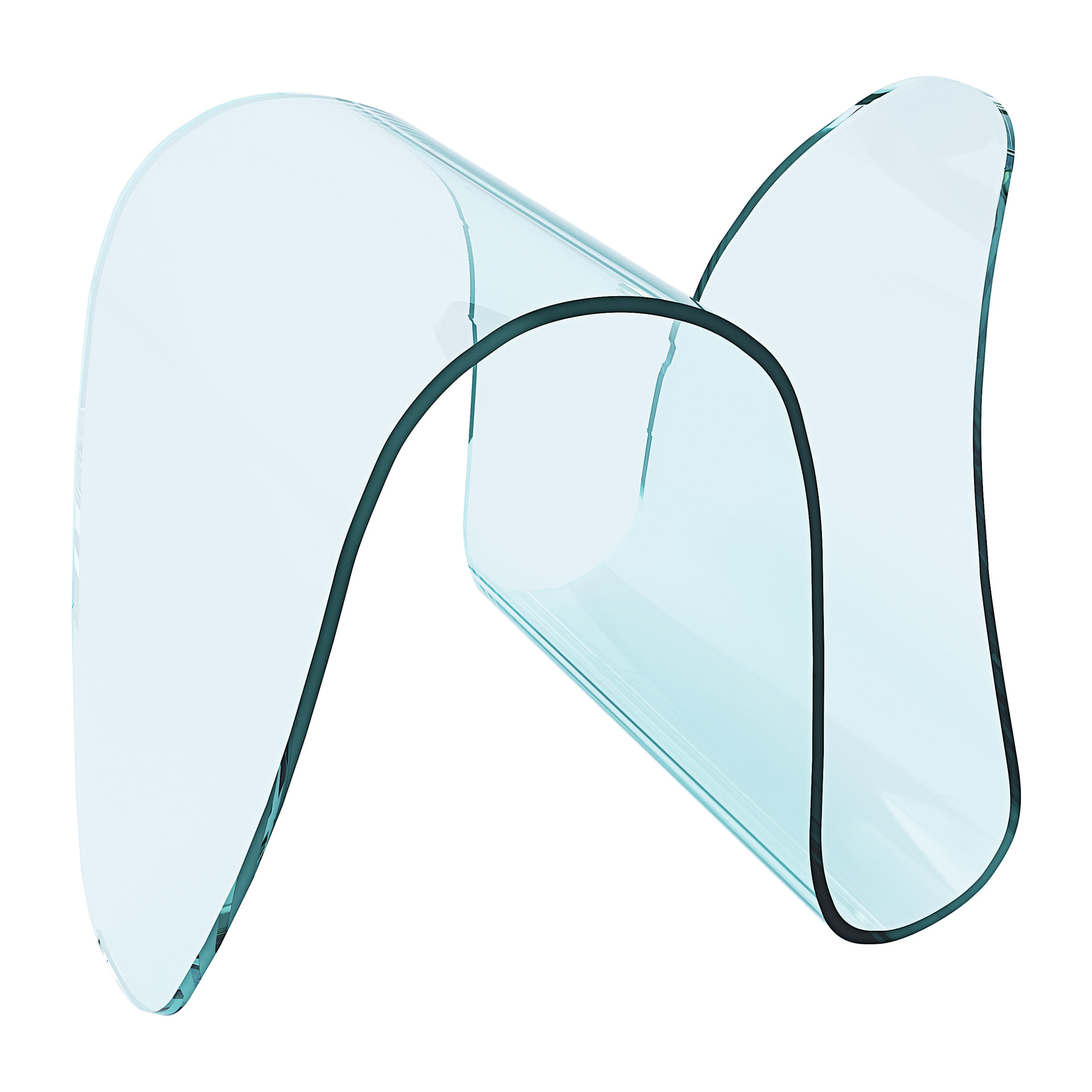 Tavolino Basso Curvato Portariviste Ideale Per Ufficio Sala Aspetto Salotto Soggiorno Sala Pranzo In Vetro Design Moderno, 62x45x41 Cm Trasparente