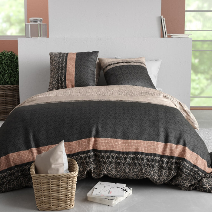 Parure housse de couette imprimé 100% coton - obsi