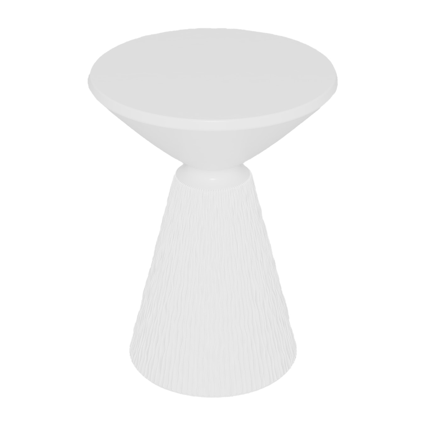 Prune – Table d’appoint design en magnésie blanc immaculé