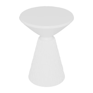 Prune – Table d’appoint design en magnésie blanc immaculé