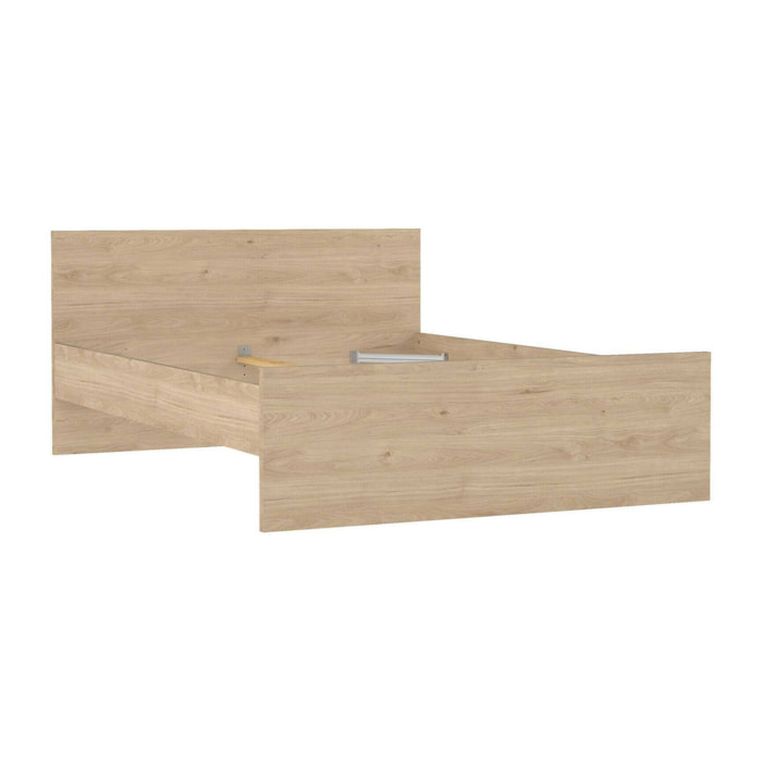 Letto piazza e mezza Gustava, Sommier per camera da letto, Giroletto per stanza, Struttura porta materasso, 197x146 h80 cm, Rovere