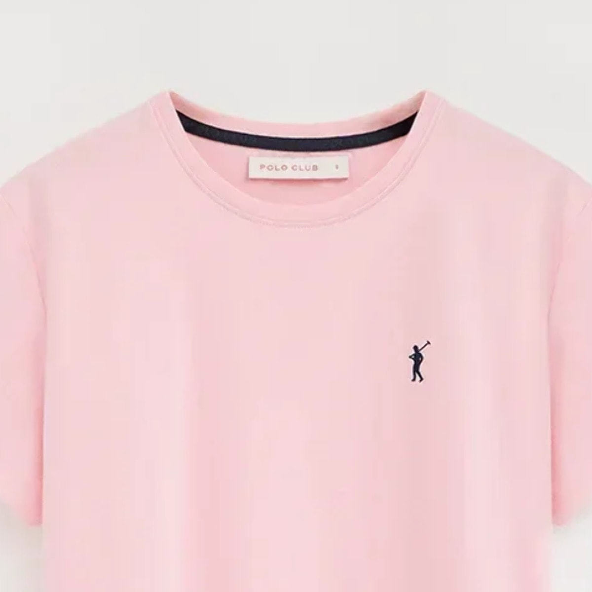 Pack mujer de dos camisetas azul marino y rosa de manga corta y cuello redondo con bordado Rigby Go