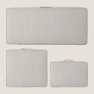 Funda cojín palet rayas Ferri color gris