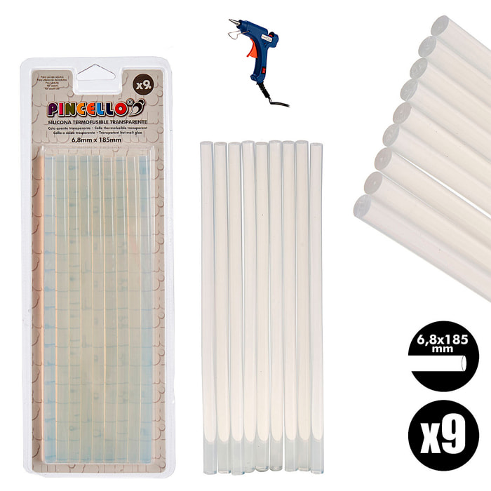 Set di 9 barre in silicone.