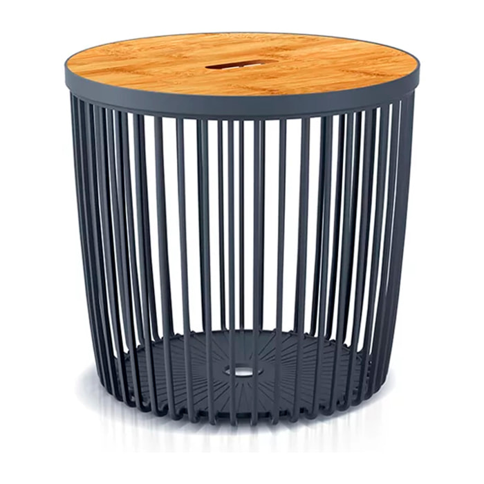 Cesta de jardín soporte - mesa auxiliar decorativa clubo 35l., dimensiones (mm) 386x386x358, color antracita