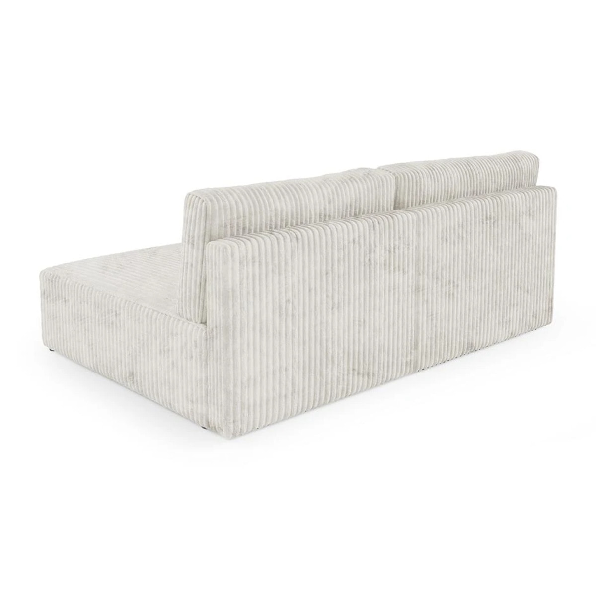ELIOR - Canapé d'angle convertible et modulable 4 places en côtelé beige